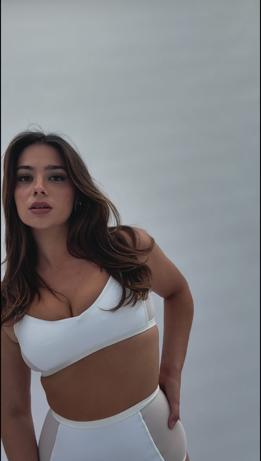 Bellani Bottom - Mesh Panelled High Waist Bottom Recycled White