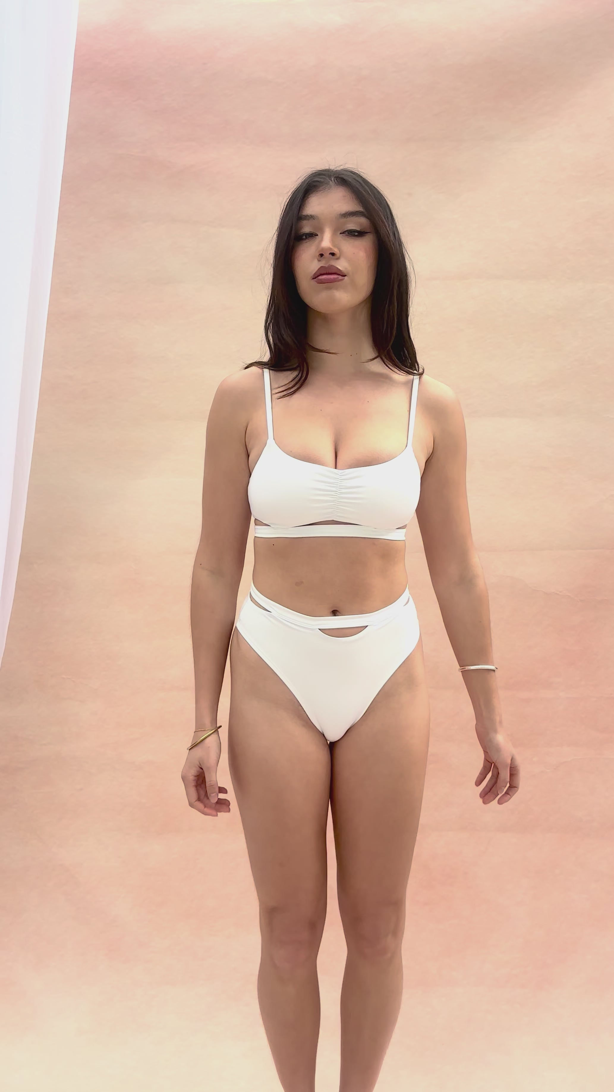 Pipa Cut Out High Waist Bottoms White