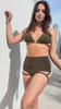 Lure You High Waist Garter Shorts - Gold Black Lurex
