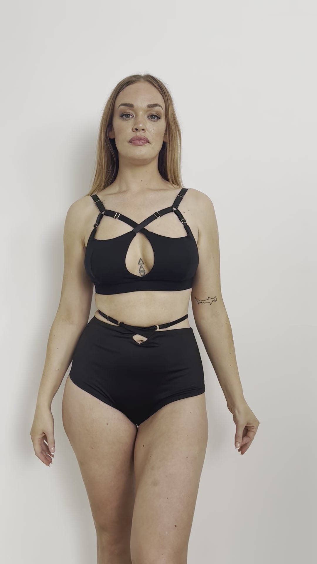 Bailey Bottom - Adjustable Cut Out High Waist Bottoms Recycled Black