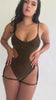 Pixie Bodysuit in Gold Black Lurex