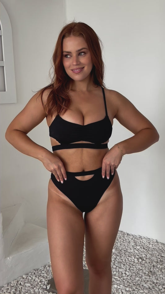 Paige Cut Out Top Black