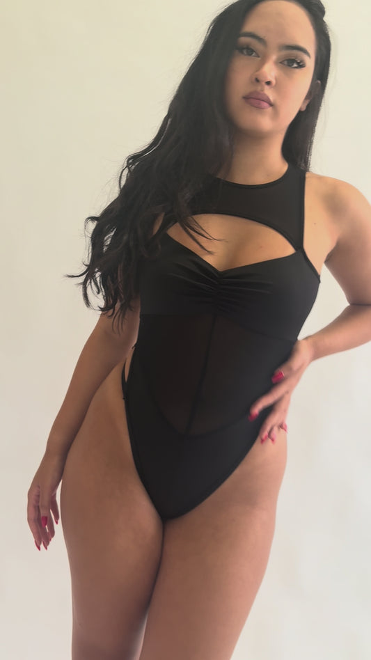 Charlie Mesh Bodysuit Black