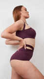 Tia Top - Strappy Cross Over Top Recycled Mulberry