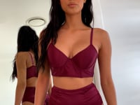 Taylor Bra - Longline Satin Bra Magenta
