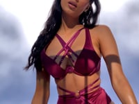 Sofia Bra - Strappy Satin Bra Forest Green