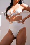 Adele Bottom - Mesh Cut Out High Waist Bottoms Recycled White