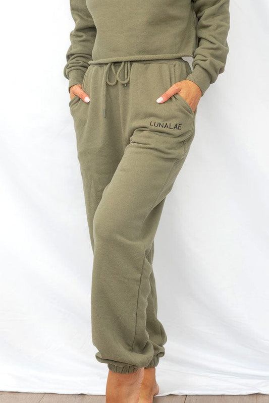 Basic Track Pants - 100% Cotton Biodegradable Khaki