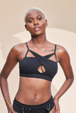 Cleo Bra - Cross Over Cut Out Bra Recycled Black
