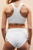 Cross Section Shorts - Cut Out High Waist Shorts White