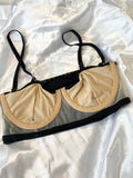 Eloise Bra - Ruched Square Neck Underwire Bra Black