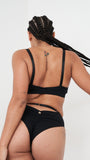 Hannah Top - Adjustable Strappy Cut Out Top Recycled Black