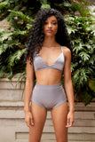 High Waist Basic Shorts SILVER
