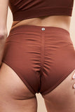 High Waist Bottom - Ribbed Scrunch Recycled Bottoms Choco