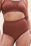 High Waist Bottom - Ribbed Scrunch Recycled Bottoms Choco