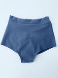 High Waist Shorts - Basic Scrunch Shorts Ribbed Steel Blue