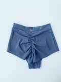 High Waist Shorts - Basic Scrunch Shorts Ribbed Twilight