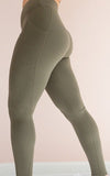 Jamilla Legging - Sculpting Panelled Legging Recycled Khaki