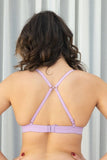 Janaya Top - Ruched Criss Cross Triangle Top Lilac