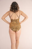 Kiara Bodysuit - Sticky Grip Criss Cross Bodysuit Brown Leopard