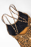 Kiara Bodysuit - Sticky Grip Criss Cross Bodysuit Brown Leopard