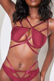 Lauren Bra - Strappy Cut Out Adjustable Bra Recycled Wine