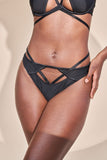 Lauren G-String - Strappy Cut Out G-String Recycled Black