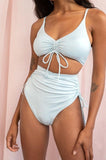 Layla Bottom - Ruched High Waist Bottom Recycled Pale Blue