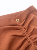 Basic Low Waist Shorts - Scrunch Shorts Ribbed Recycled Choco