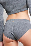 Basic Low Waist Shorts - Scrunch Shorts Ribbed Recycled Grey