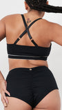 Missy Top - Piping Detail Cut Out Top Recycled Black