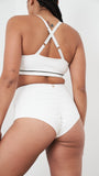 Missy Top - Piping Detail Cut Out Top Recycled White