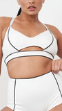 Missy Top - Piping Detail Cut Out Top Recycled White