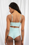 Paris High Waist - Cross Over High Waist Bottoms Crystal Blue