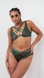 Rosie Bottom - Strappy Adjustable Low Waist Bottom Forest Green