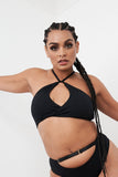 Sage Top - Cut Out Twist Halter Top Recycled Black