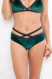 Sienna Bottom - Strappy Low Waist Shorts Green
