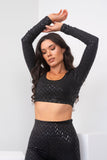 Sticky Grip Crop - Long Sleeve Crop Recycled Black