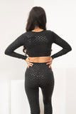 Sticky Grip Crop - Long Sleeve Crop Recycled Black