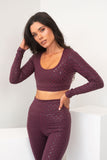 Sticky Grip Crop - Long Sleeve Crop Recycled Mulberry