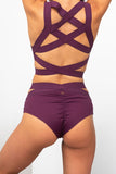 Tara Low Waist - Strappy Scrunch Low Waist Bottoms Recycled Mulberry