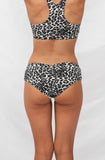 Zeta Bottom - Grey Leopard Low Waist Scrunch Bottom